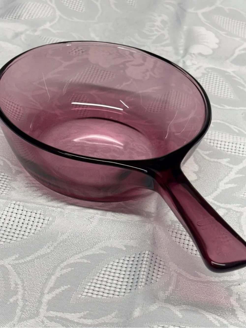 Vintage Corning Visions Cranberry 1L Saucepan Pot Glass Cookware USA